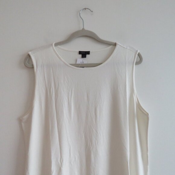 J. JILL Wearever Collection Sleeveless Tunic Tank Top in Cream Travel Size L NWT - Picture 3 of 11
